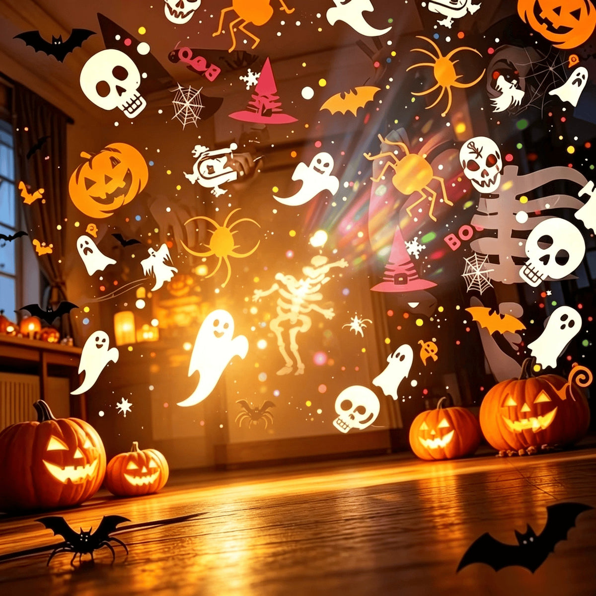 USB Christmas Projection Lamp with 6 Festive Scenes Christmas Projection Night Light, LED Holiday Projector Light
