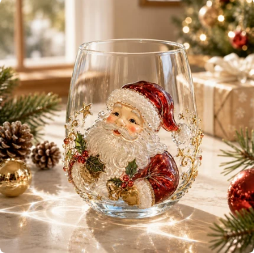🔥🎁Christmas 3D Wine Glass Collection Gift Box Set✨