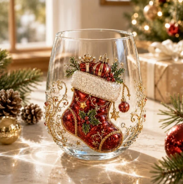 🔥🎁Christmas 3D Wine Glass Collection Gift Box Set✨