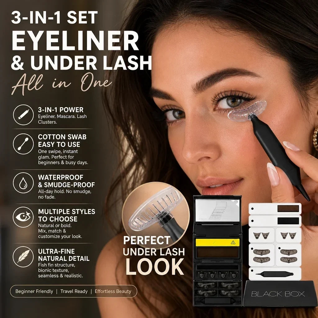 2026 HOT SALE 50K+ SOLD!  50% OFF!3-in-1 Kit: Eyeliner and Lower Lash Stamp