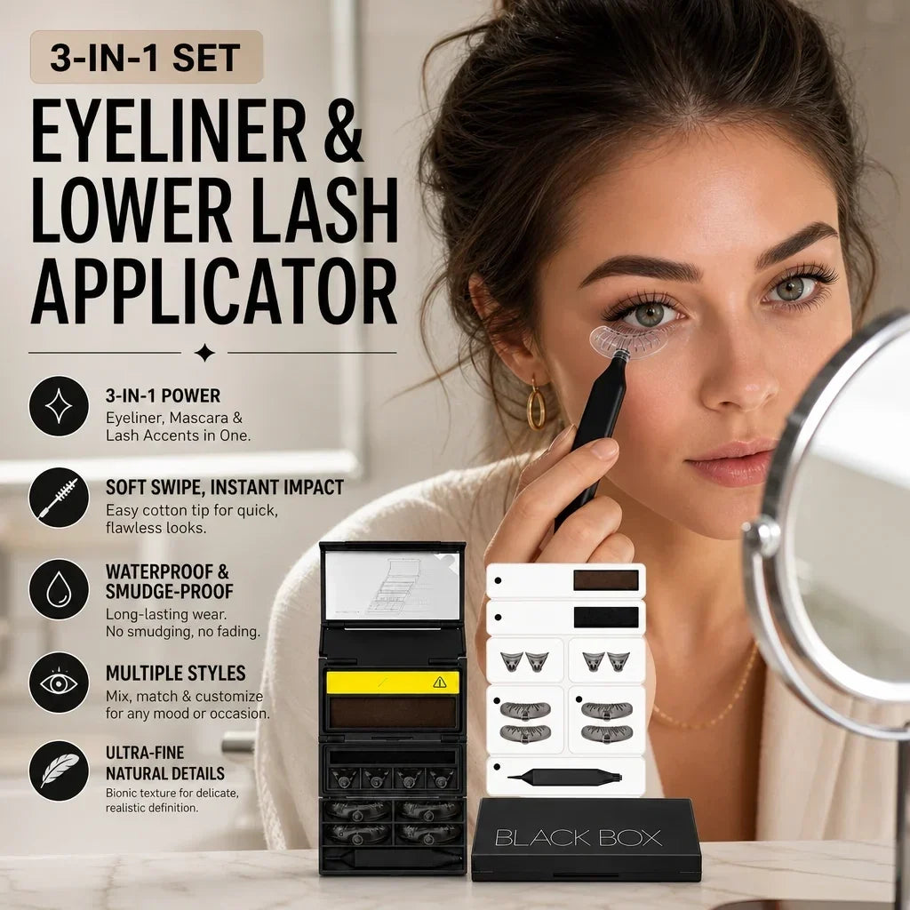 2026 HOT SALE 50K+ SOLD!  50% OFF!3-in-1 Kit: Eyeliner and Lower Lash Stamp