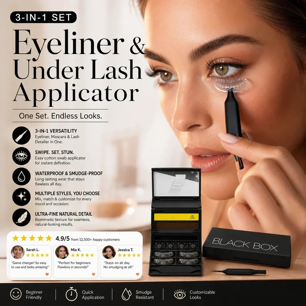 2026 HOT SALE 50K+ SOLD!  50% OFF!3-in-1 Kit: Eyeliner and Lower Lash Stamp