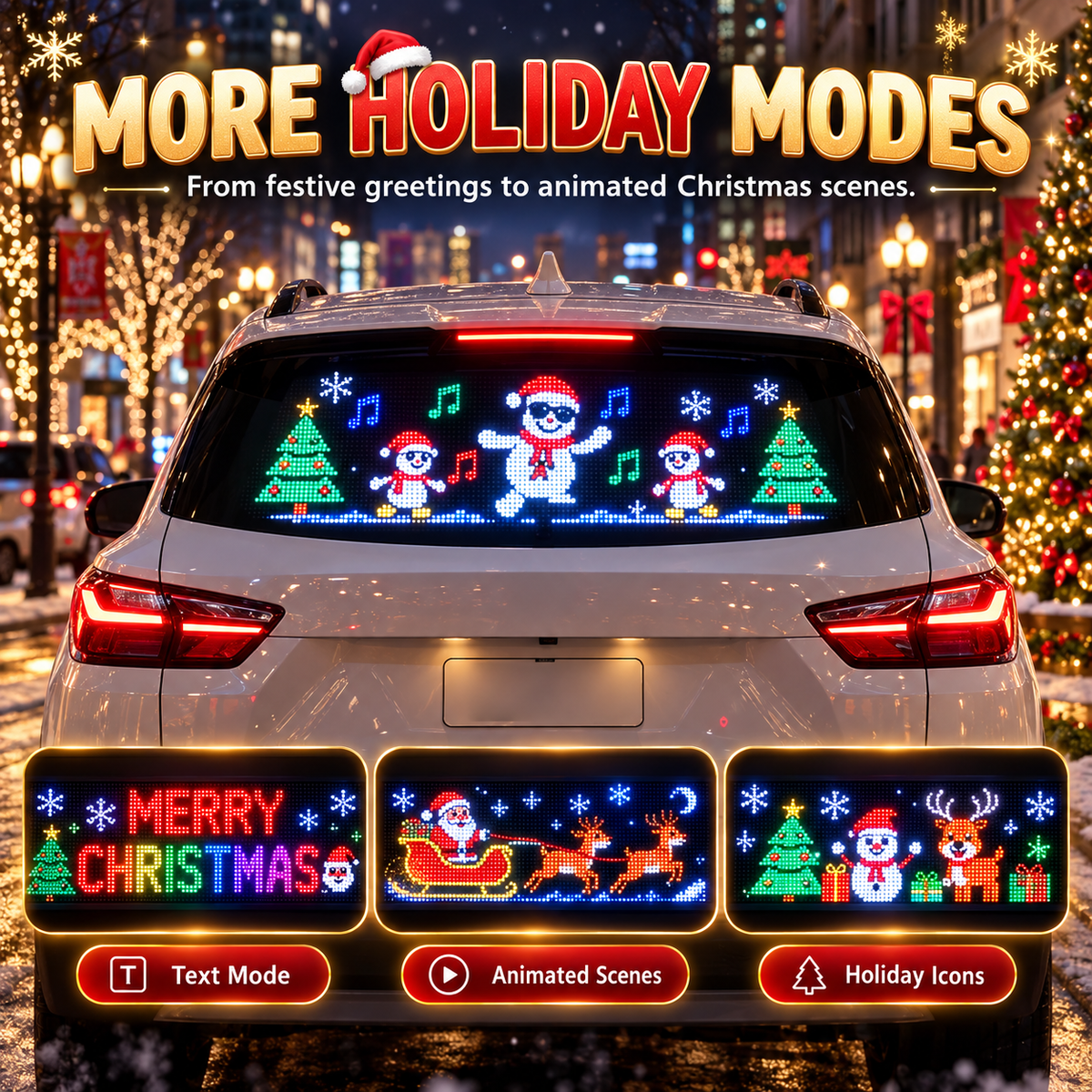 Animated LED Car Display — USB‑C Powered