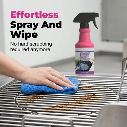 Place an order and receive a free sponge and cleaning cloth—Fast-Acting Heavy-Duty Grill Degreaser Spray